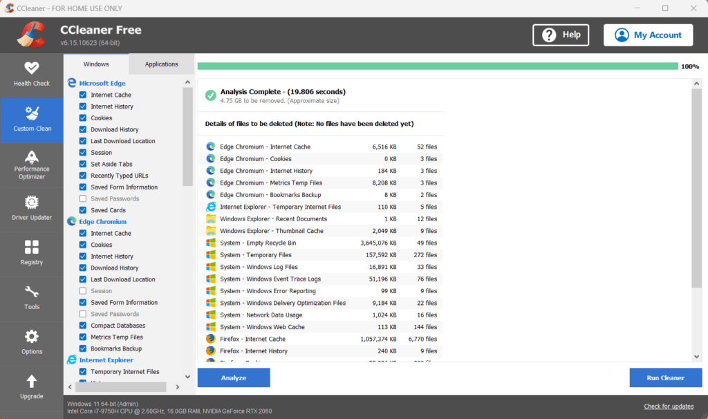 CCleaner Screenshot Portable