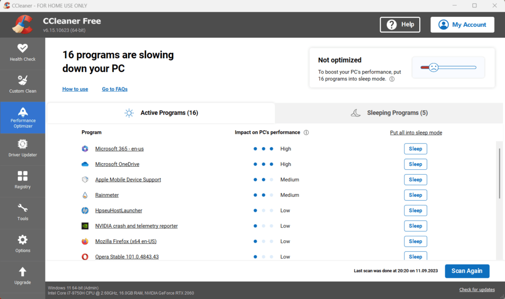 CCleaner Performance Optimizer